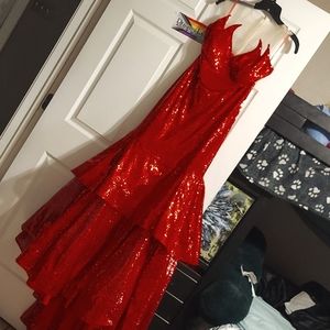 Red Sequin pageant dress